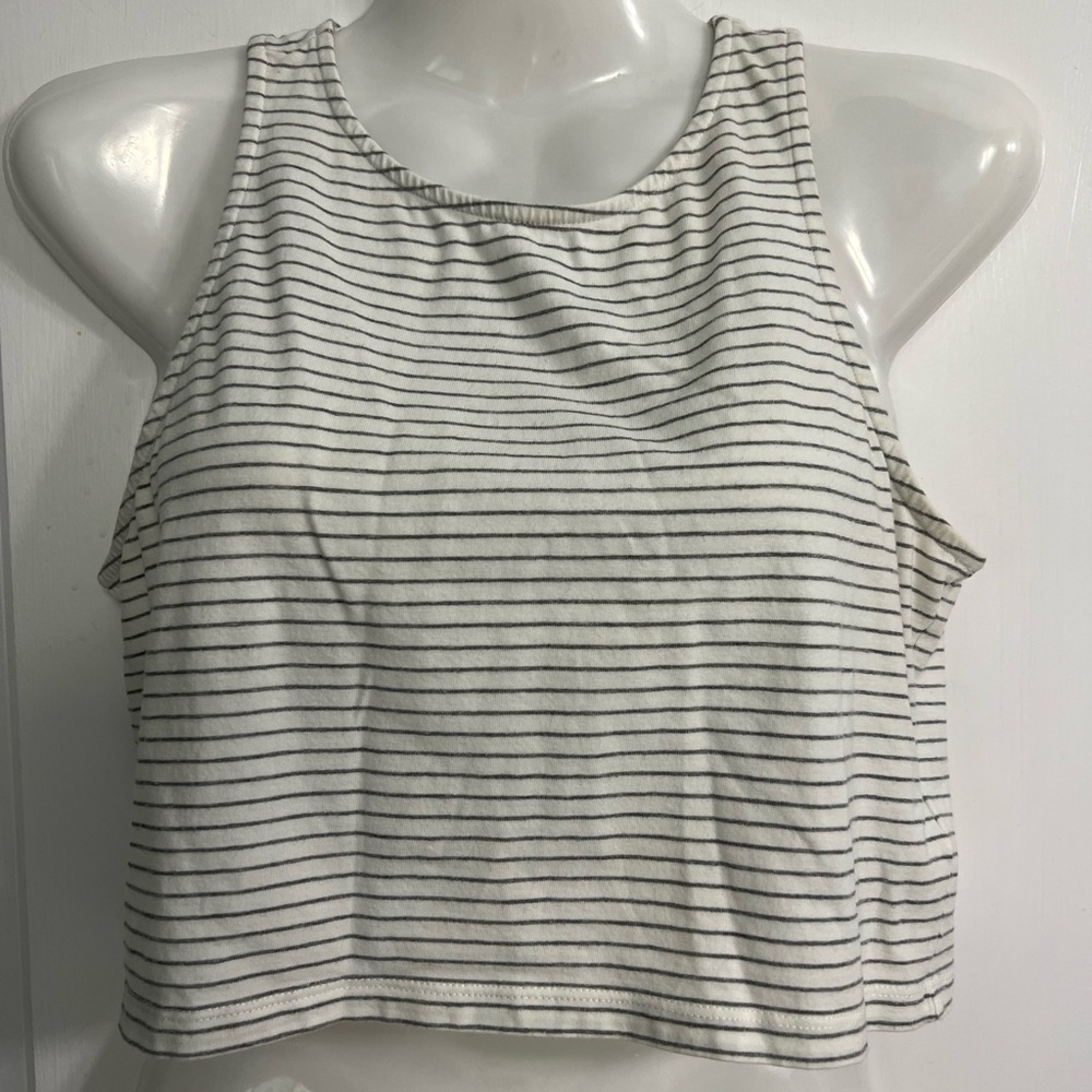 Divided Striped Crop Top, Sz Juniors M
